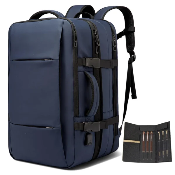 Mochila de viagem expansível.USB, à prova d'água,  bolsa para laptop de 17,3 polegadas - Image 9