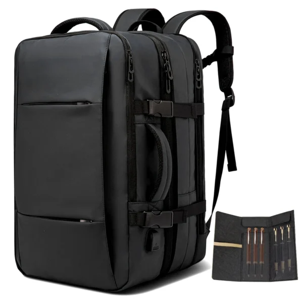 Mochila de viagem expansível.USB, à prova d'água,  bolsa para laptop de 17,3 polegadas - Image 7