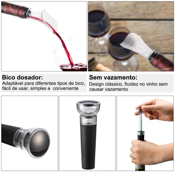 Conjuntos de abridores de garrafas de vinho elétricos com cortador de papel alumínio, saca-rolhas de vinho tinto automático recarregável portátil para kitche party bar - Image 5