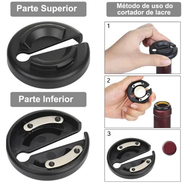 Conjuntos de abridores de garrafas de vinho elétricos com cortador de papel alumínio, saca-rolhas de vinho tinto automático recarregável portátil para kitche party bar - Image 4