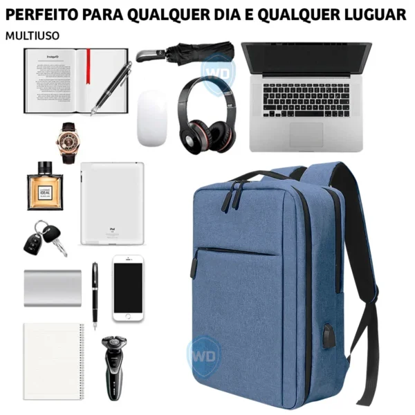 Mochila Bolsa Para Notebook 15.6 Polegadas Fone De Ouvido Usb - Image 6